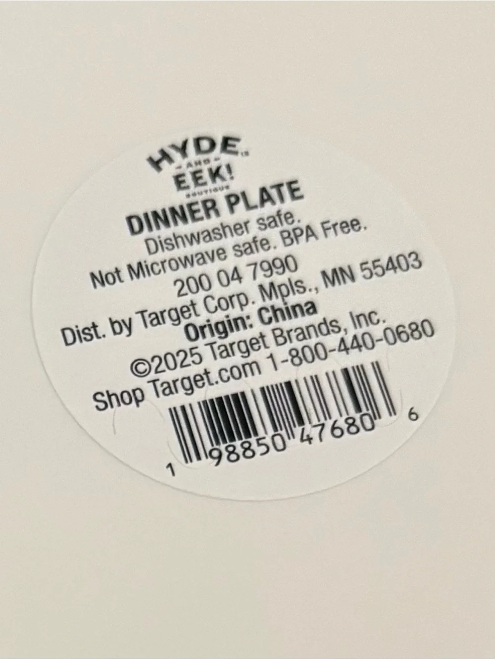 HYDE & EEK TARGET HALLOWEEN SET OF 3 DINNER PLATES - GHOST MELAMINE NEW